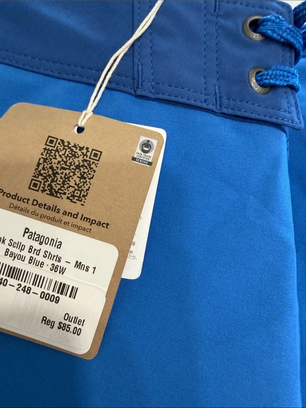 Patagonia Men’s Bayou Blue Hydropeak Side Short - 36